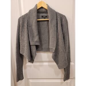 Express Grey Open Front Cardigan